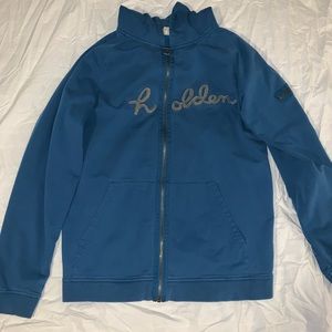 Holden XL Blue Zip Up Hoodie with zipper sleeve pocket